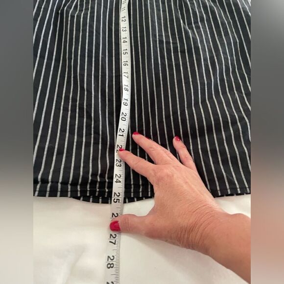 KENDALL & KYLIE Black Pinstriped Sleeveless Strappy Mini Summer Dress Size M - Picture 5 of 8